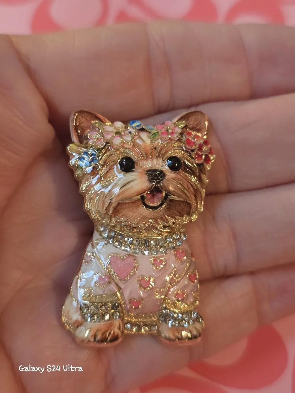 Yorkie Dog Yorkshire Terrier Tiny Brooch NEW